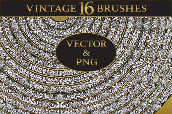 Download 16 Vintage Floral Brushes - Floral brushes Collection
