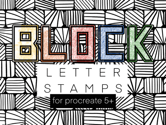 Download Block Letter Stamps for Procreate - Letter stamps Collection