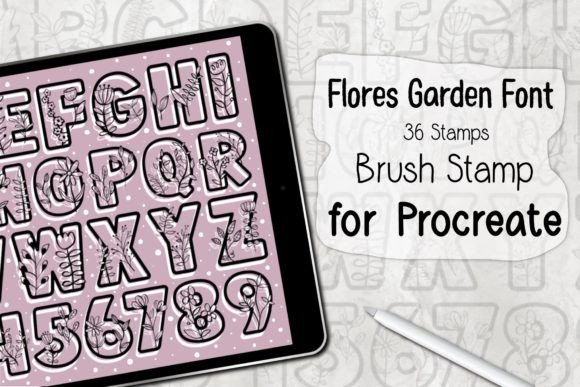 Download Flores Garden Font ‪Procreate Stamp‬ - Premium Resources