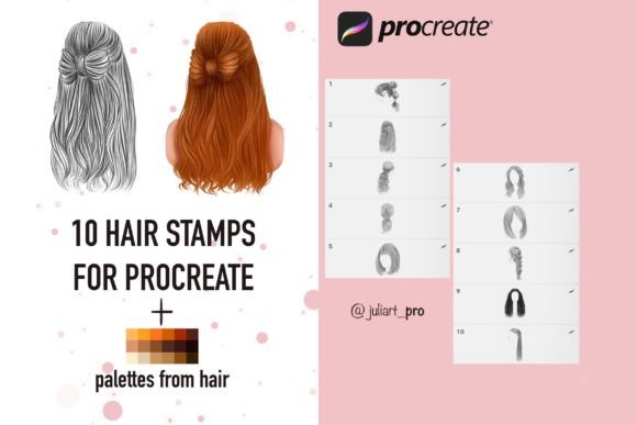 Download Hair Stamps for Procreate + Palettes - Palettes Collection