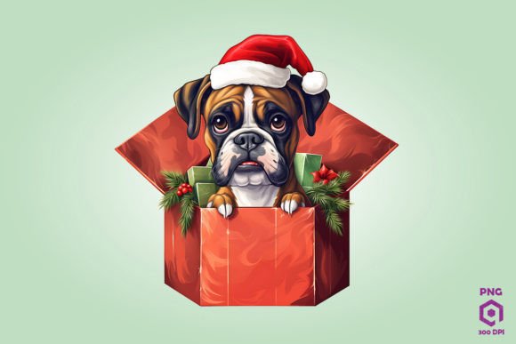 Download Christmas Boxer Dog Gift Box - Boxer Collection