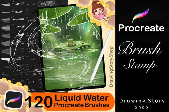 Download 120 Procreate Liquid Brushes,white Water - Premium Resources
