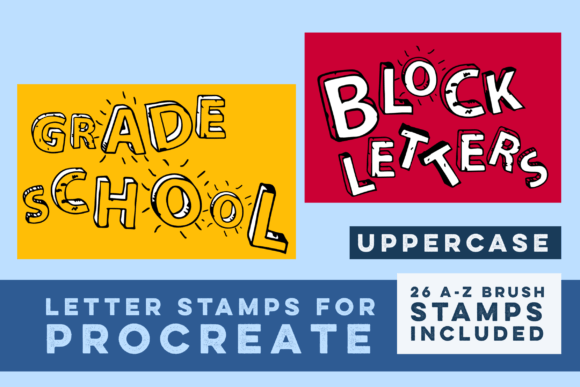 Download Grade School Block Letter Stamps - Letter stamps Collection