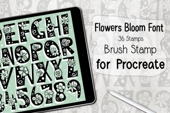 Download Flowers Bloom Font ‪Procreate Stamp - Premium Resources